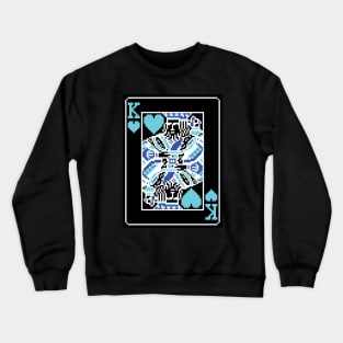 King of Hearts Pixel Art Bright Negative Mode Crewneck Sweatshirt